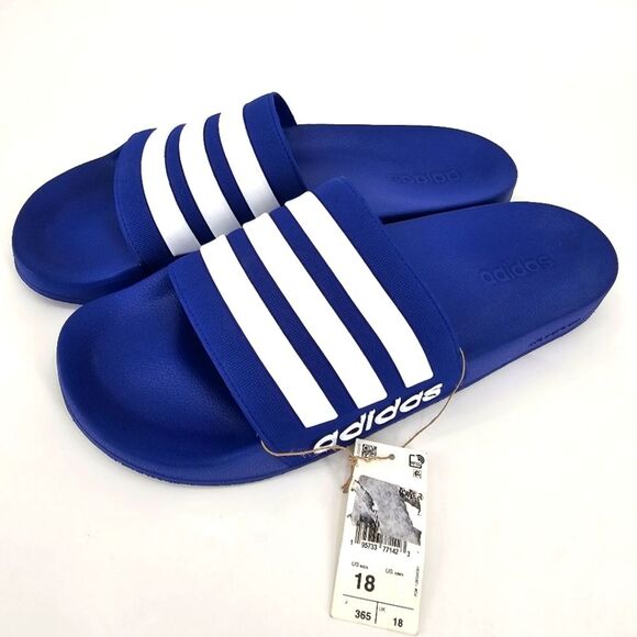 Adidas Adilette Royal Blue Slide Sandals Size 18 - Picture 2 of 6